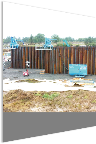 鋼矢板圧入引抜工法（ウォータージェット併用工法）